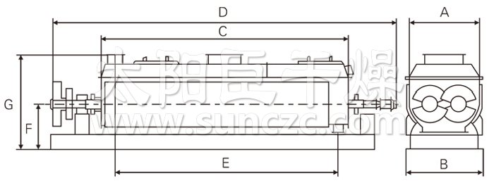 空心槳葉干燥機結構示意圖 空心槳葉干燥機結構示意圖